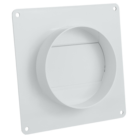 Wandflansch 110x55 ø100 mit Rückstauklappe Rund- Flach- Kanal airRoxy 02-506
