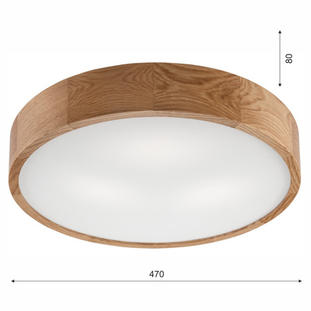 LED Deckenleuchte Lampe Eiche 3-flammig rund 47 cm IP20 E27 LD-PD-6.3 DAB