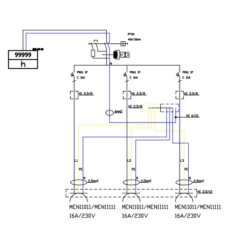 Stromverteiler TD-S/FI 3x230V Stromzähler MID Doktorvolt DV-2862-D