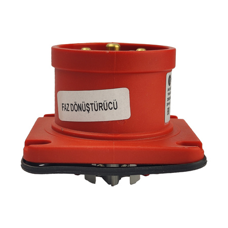 CEE Einbaustecker mit Phasenwender gerade 5P 16A 400V IP44 75x75 3105-354-1600