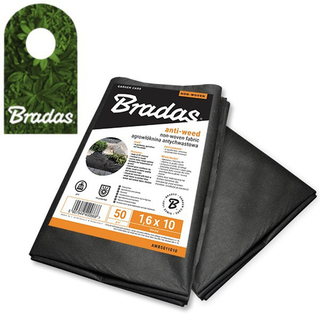 Bodengewebe 1,6x10m Unkrautvlies Gartenvlies Mulchvlies Vlies 50g/m² BRADAS AWB5016010