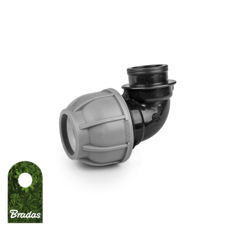 PP Fitting Winkel 90° Klemmverbinder IG 3/4" PE Rohr 20mm Bradas DSRA10K20F34