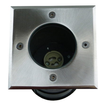 Bodeneinbaustrahler GU10 50W IP67 quadratisch chrom Bodenstrahler Bodeneinbauleuchte Ohne Birne ALFA-K GTV ON-ALFAKGU10-06