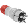 Zerlegbarer gerader Stecker WT-54 IP54 2P+E 16A 250V Uni-Schuko grau-rot W-98000