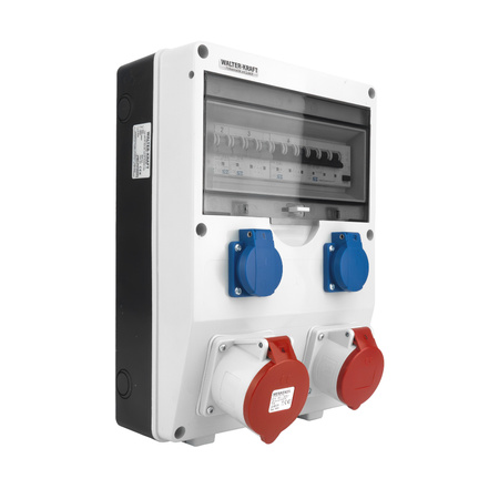 Baustromverteiler Walter-Kraft-S/FI 32A 16A 2x230 Schuko System Mennekes-Steckdosen KW-0010-D