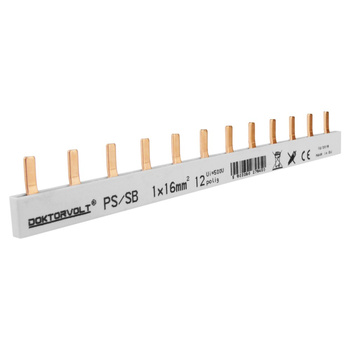 1P Phasenschiene Stift 12-polig 16mm² PS/S doppelseitig isoliert Schiene Sammelschiene 100A DV 9450