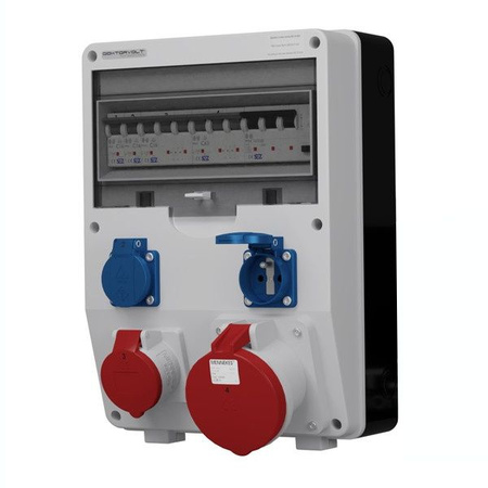 Stromverteiler TD-S/FI 1x63A 1x16A 2x230V franz/belg System Doktorvolt DV-2473-F