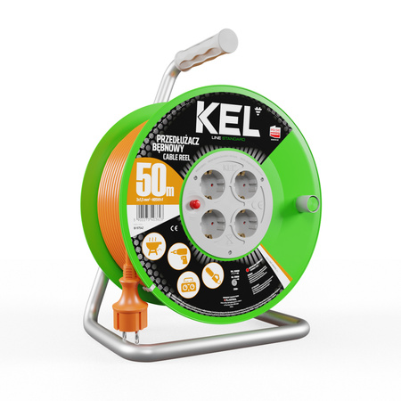 Kabeltrommel 50m 4 Steckdosen 230V 16A Schuko 3680 W W-97542