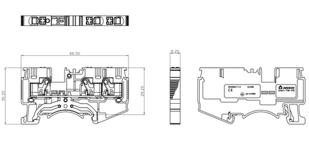 Schutzleiter-Reihenklemme 4mm2 3-Leiter gelb-grün Erdungsklemme DS4-TW-PE-01P-1C-00A