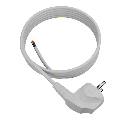 Anschlusskabel 4m mit Winkelstecker Uni-Schuko 250V 16A 3x0,75 mm² OMY PP-50 Weiß W-97159