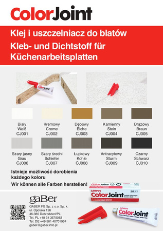 ColorJoint - Kleber und Dichtungsmittel für Arbeitsplatten mit Applikator CJ007