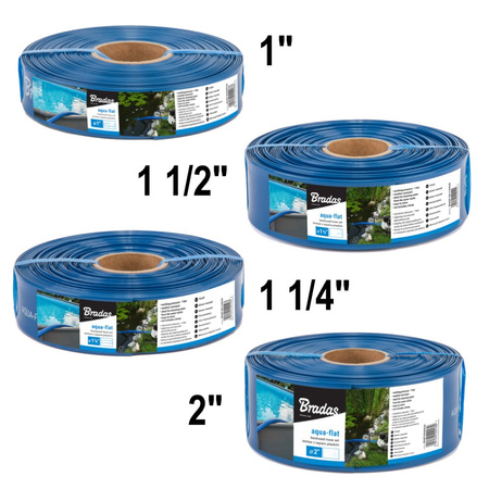 Flachschlauch mit Schlauchschelle Ø1" Ø1 1/2" Ø1 1/4" Ø2" 10 m WAQF1B100010