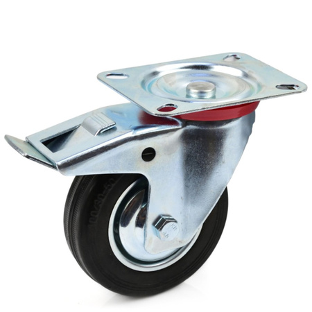 Lenkrolle Stahl Gummi mit Feststeller Ø100/125/160/200 mm G71520