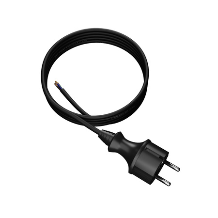 Anschlusskabel 4m IP44 mit geradem Stecker 250V 16A 3x1 mm² H07RN-F PP-40H Schwarz W-97209