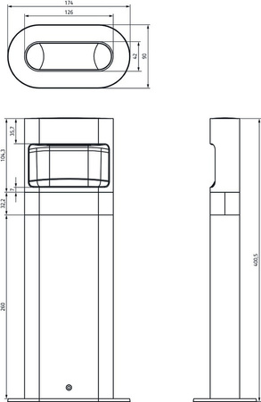 Theben theLeda D B AL LED-Pollerleuchte Wegeleuchte 8,5W 40cm TH-1020905