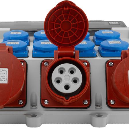 Baustromverteiler 2x16A 32A CEE 8x230V Stromverteiler Mobilverteiler mit Kabel Doktorvolt TR-S/FI DV-5022-D