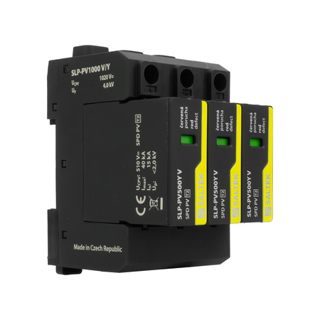 PV-Überspannungsableiter Typ 2 40kA SLP-PV1000 V/Y bis 1020V DC für Hutschiene Überspannungsschutz Blitzschutz Photovoltaik Varistortechnologie A04302