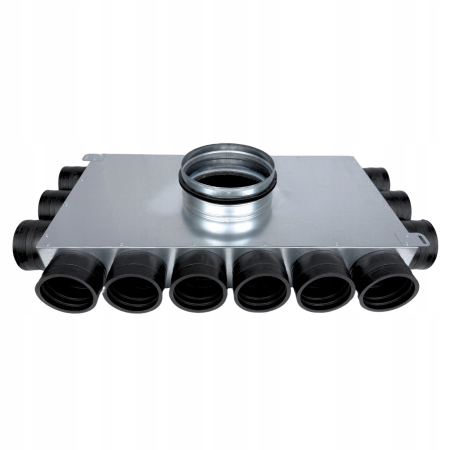 Lüftungsverteiler Verteilerkasten 12x75 Ø160 Wohnraumlüftung Luftverteiler E-KRR-12x75/160-OC