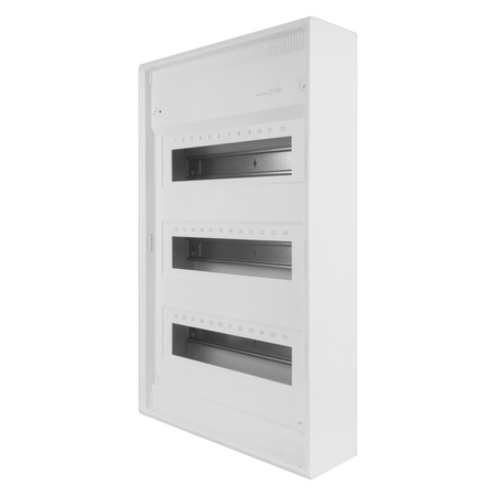 Verteilerschrank Aufputz Sicherunngskasten 3 Reihen 36 Modulen Verteilerkasten Kleinverteiler weiß Hager Volta 3x12 VA36BN