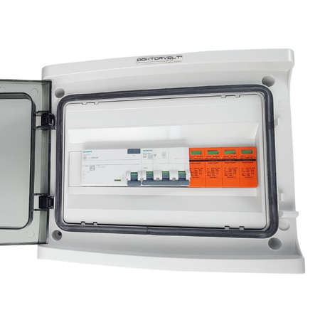 Doktorvolt Solar Anschlusskasten Photovoltaik AC SIEMENS 3P B25A 25A 300mA Überspannungsschutz T2 DV-0751-FOT