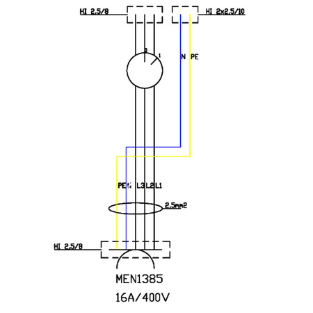 Wanddose WDD 1x16A Nockenschalter 16A 0-1 Stromverteiler Doktorvolt® DV-2985-D