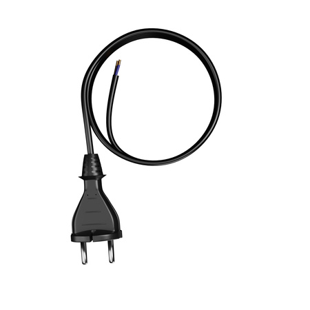 Anschlusskabel 4m mit geradem Stecker TYP E 230V 16A 2×1 mm² H05RR-F PP-21 Schwarz W-97189