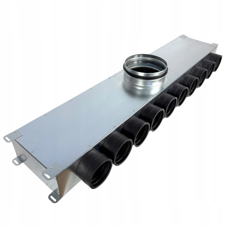 Lüftungsverteiler Verteilerkasten 10x75 Ø160 Wohnraumlüftung Luftverteiler E-KRR-10X75/160-OC (0+10+0)