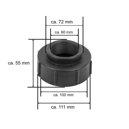 IBC Adapter Reduzierung S100x8 auf 2" IG Tank Anschluss Bradas 6133