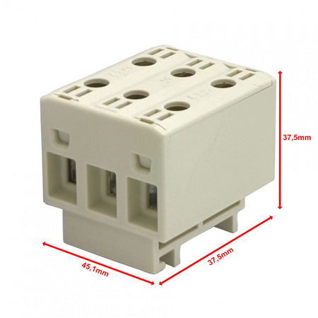 Hauptleitungsklemme Anschlussklemme ETB 16/1x3 (L1,L2,L3) Al/Cu Universalklemme elektroinstallation 6 Löcher Elektro Becov UK3316.21
