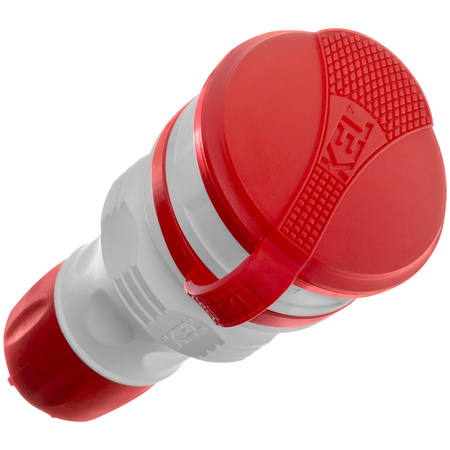 Tragbare zerlegbar Steckdose 230V Schuko IP44 mit Klappe Grau-Rot W-01147