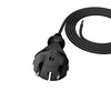 Anschlusskabel 2m mit geradem Stecker TYP E 230V 16A 2×1 mm² H05RR-F PP-21 Schwarz W-97187