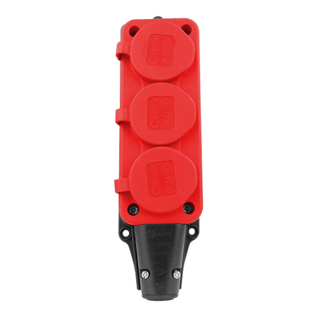 Steckdosenleiste Mehrfachsteckdose 3-fach Aussen Schuko rot 3101-308-1600