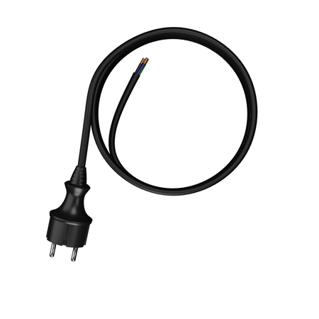 Anschlusskabel 4m IP44 mit geradem Stecker 250V 16A 3x1,5 mm² H07RN-F PP-40H Schwarz W-97214