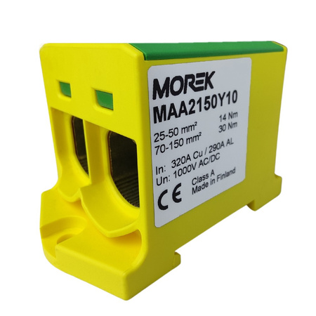 Morek Hauptleitungsklemme Anschlussklemme 25-150mm² 2xAl/Cu OTL 150-2 gelb-grün MAA2150Y10