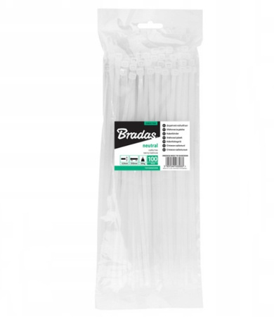 100Stk. Kabelbinder 2,2x100mm Neutral weiß Bradas TS1022100N