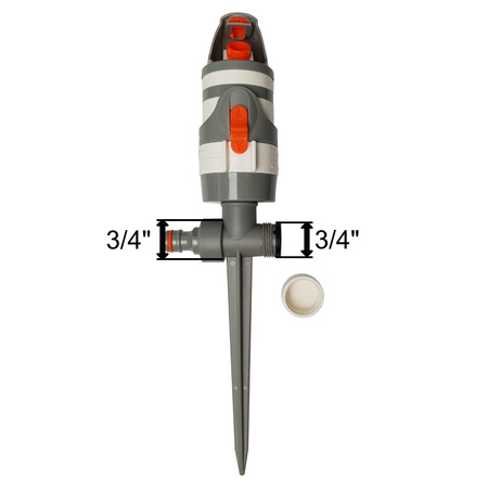 2-Funktionen Kreisregner 320m² Rasensprenger mit Erdspieß Impulsregner WHITE LINE Bradas WL-Z02