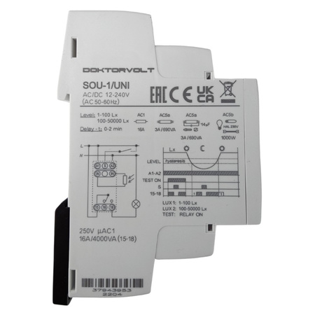 ELKO Dämmerungsschalter SOU-1 analog mit Sensor SKS-100 SOU-1/UNI + FOTOSENS