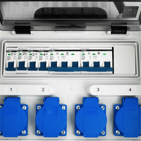 Baustromverteiler 2x16A 32A CEE 4x230V Mobilverteiler mit Griff und Kabel mit 32A CEE-Stecker Stromverteiler Doktorvolt DV-1420-F