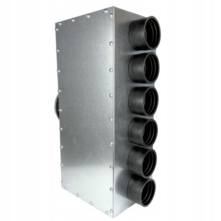Lüftungsverteiler Verteilerkasten 6x75 Ø160 Wohnraumlüftung Luftverteiler E-KRT-6x75/160-OC