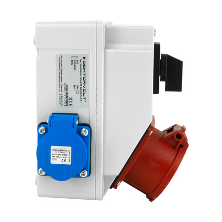 Wandverteiler 16A 2x230V mit Nockenschalter IP44 Stromverteiler Komplett Verdrahtet Doktorvolt DV-5220-D