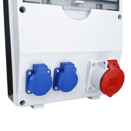 Geschützter Baustromverteiler TD-S/FI SKH 16A 2x230V mit 5x4mm2 Kabel Mennekes-Steckdosen Doktorvolt DV-9795-D