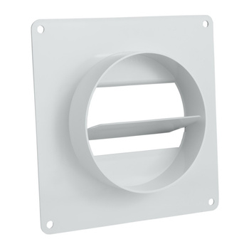 Wandflansch 110x55 ø100 mit Rückstauklappe Rund- Flach- Kanal airRoxy 02-506