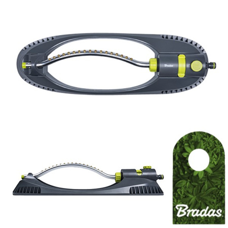 Viereckregner Rasensprenger 230m² 16 Messingdüsen Sprinkler Regner LIME LINE BRADAS LE-6304