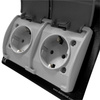 2-fach Steckdose Schuko IP44 Doppelsteckdose Klappdeckel grau/anthrazit 182-08-DRV
