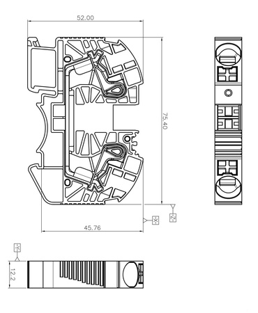 Reihenklemme 16mm2 Durchgangsklemme Schwarz DS16-01P-13-00A(H)