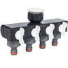 4 Wege-Verteiler Wasserverteiler Schlauchverteiler Regelbar für 1" Hahn mit 3/4" Adapter BRADAS WL-3033K