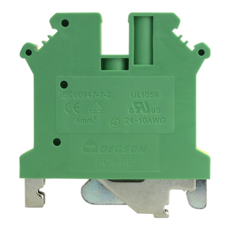 Schutzleiter-Reihenklemme 4mm2 gelb-grün Erdungsklemme VDE UL PC4-PE-01P-1Y-00A(H)