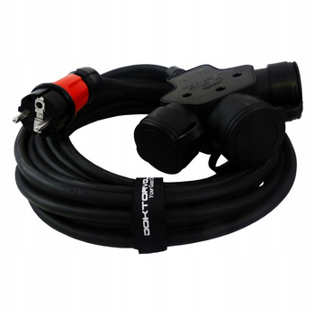 Verlängerungskabel 10m mit SCHUKO 3-Wege Kupplung 3x230V 3x1,5mm2 Doktorvolt® DV-2145-3-W-Y