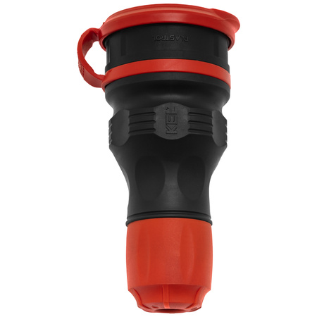 Tragbare zerlegbar Steckdose 230V Schuko IP44 mit Klappe Schwarz-Rot W-01148