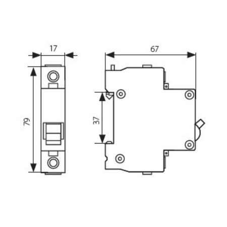 Leitungsschutzschalter C50A 6kA 1-Polig Sicherungsautomat LS-Schalter Bemko A00-S7-1P-C50